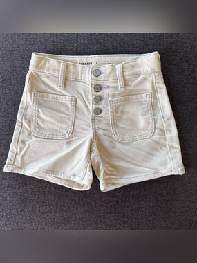 Old Navy Light Cream High Rise Denim Jean Shorts Girls 8